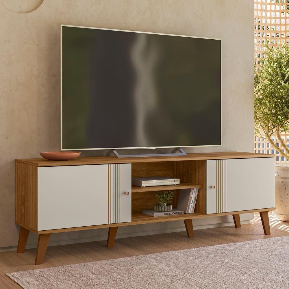 Rack Bancada Para TV 65 Polegadas 160cm Sia Nature Off White Z49 - Mpozenato - 2