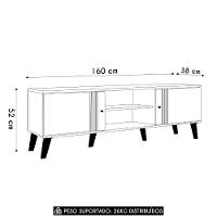 Rack Bancada Para TV 65 Polegadas 160cm Sia Nature Off White Z49 - Mpozenato