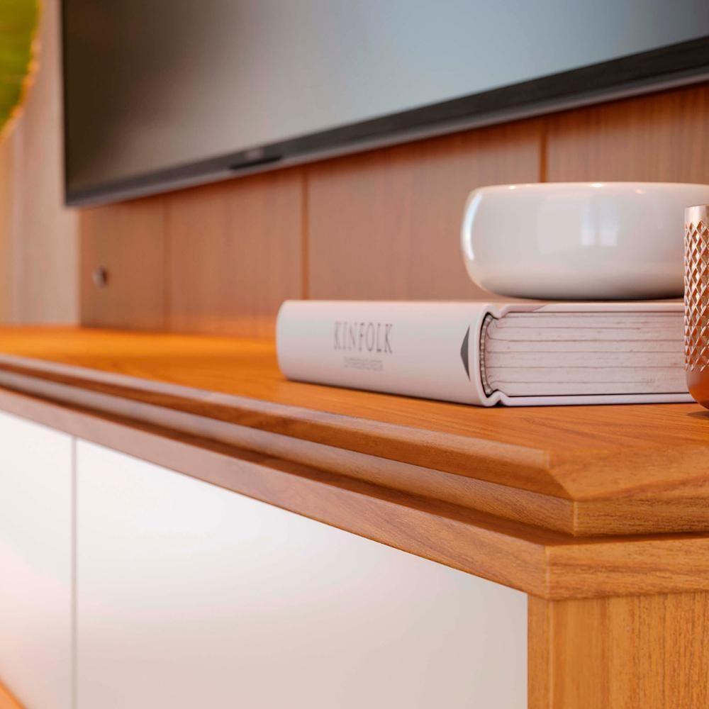 Painel TV 75 Polegadas E Bancada Suspensa Trento Freijó Off White C05 - Mpozenato - 8