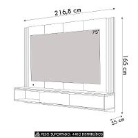 Painel TV 75 Polegadas E Bancada Suspensa Trento Freijó Off White C05 - Mpozenato