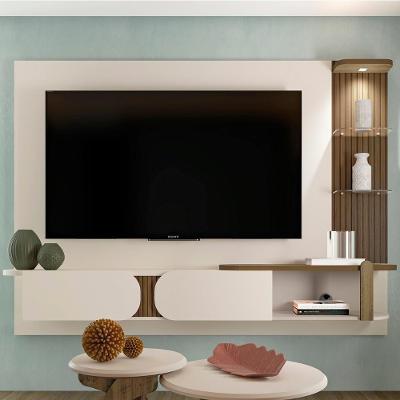 Painel TV 72 Polegadas 220cm Suspenso Reno Pinho Off White A09 - Mpozenato