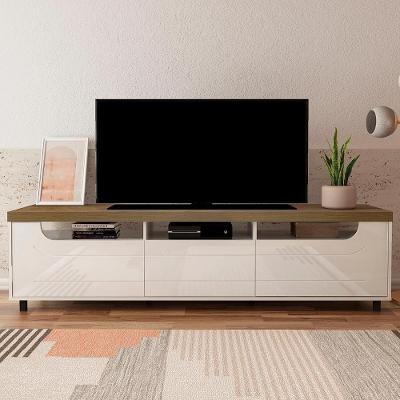 Rack Tv 75 Polegadas 200cm Com 2 Portas Abel Pinho Off White A09 - Mpozenato