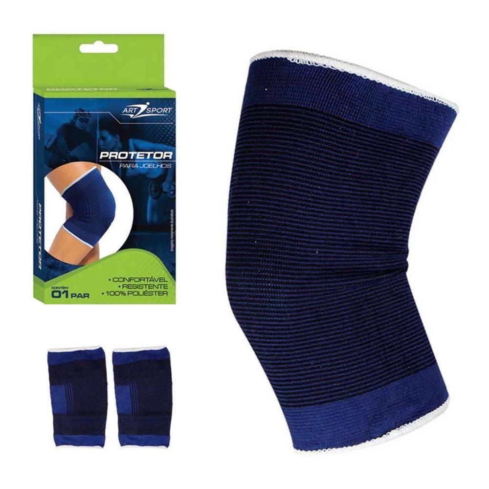 Joelheira Elástica Protetor Muscular Joelho Flexível Dor Lesão Ortopédica Esporte Par Resistente - 1