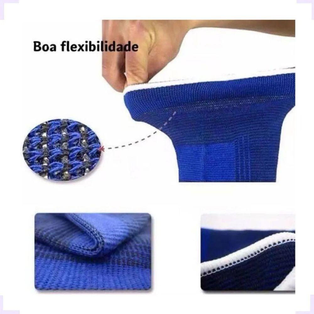 Joelheira Elástica Protetor Muscular Joelho Flexível Dor Lesão Ortopédica Esporte Par Resistente - 3