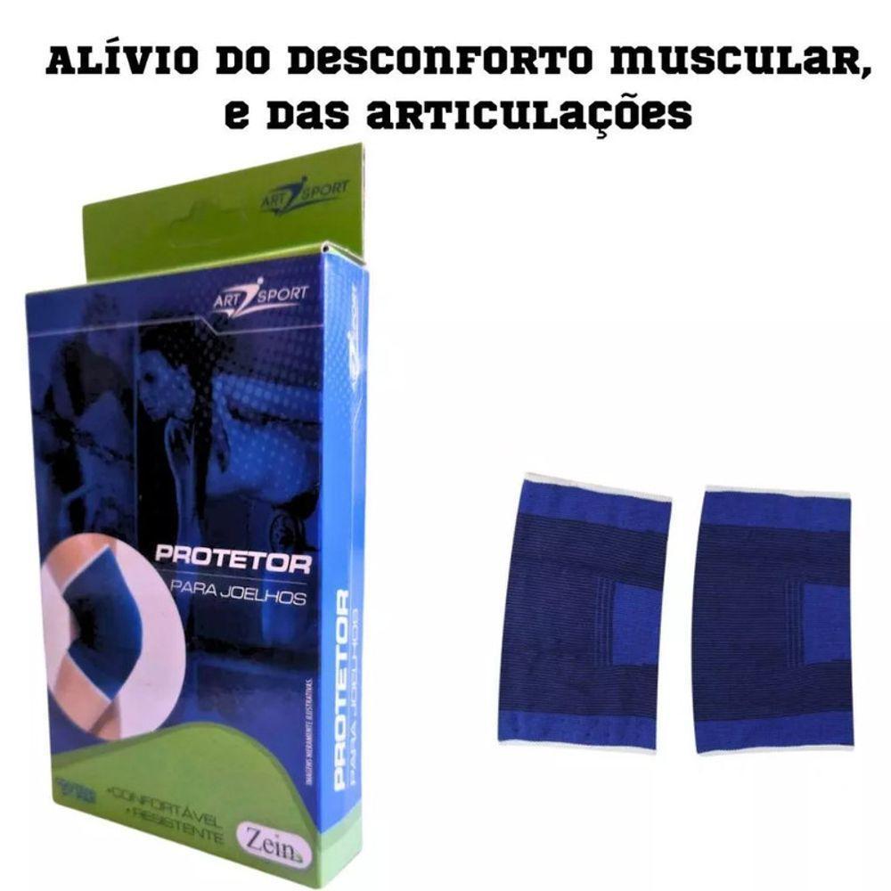 Joelheira Elástica Protetor Muscular Joelho Flexível Dor Lesão Ortopédica Esporte Par Resistente - 7