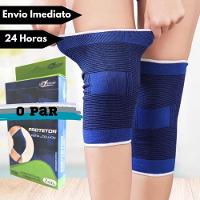Joelheira Elástica Protetor Muscular Joelho Flexível Dor Lesão Ortopédica Esporte Par Resistente - 5