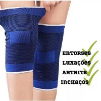 Joelheira Elástica Protetor Muscular Joelho Flexível Dor Lesão Ortopédica Esporte Par Resistente - 6