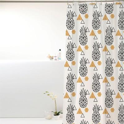 Coina Box Pvc Abacaxis Pretos 198x180cm - Uzoo Cortina Box Pvc 1.98x1.80m Abacaxi Preto-dourado 818911