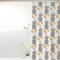 Coina Box Pvc Abacaxis Pretos 198x180cm - Uzoo Cortina Box Pvc 1.98x1.80m Abacaxi Preto-dourado 818911 - 1