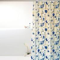 Coina Box Peva Peixes Azuis 180x160cm - Uzoo Cortina Box Peva 1.80x1.60m Concha Azul-branco 818917 - 2