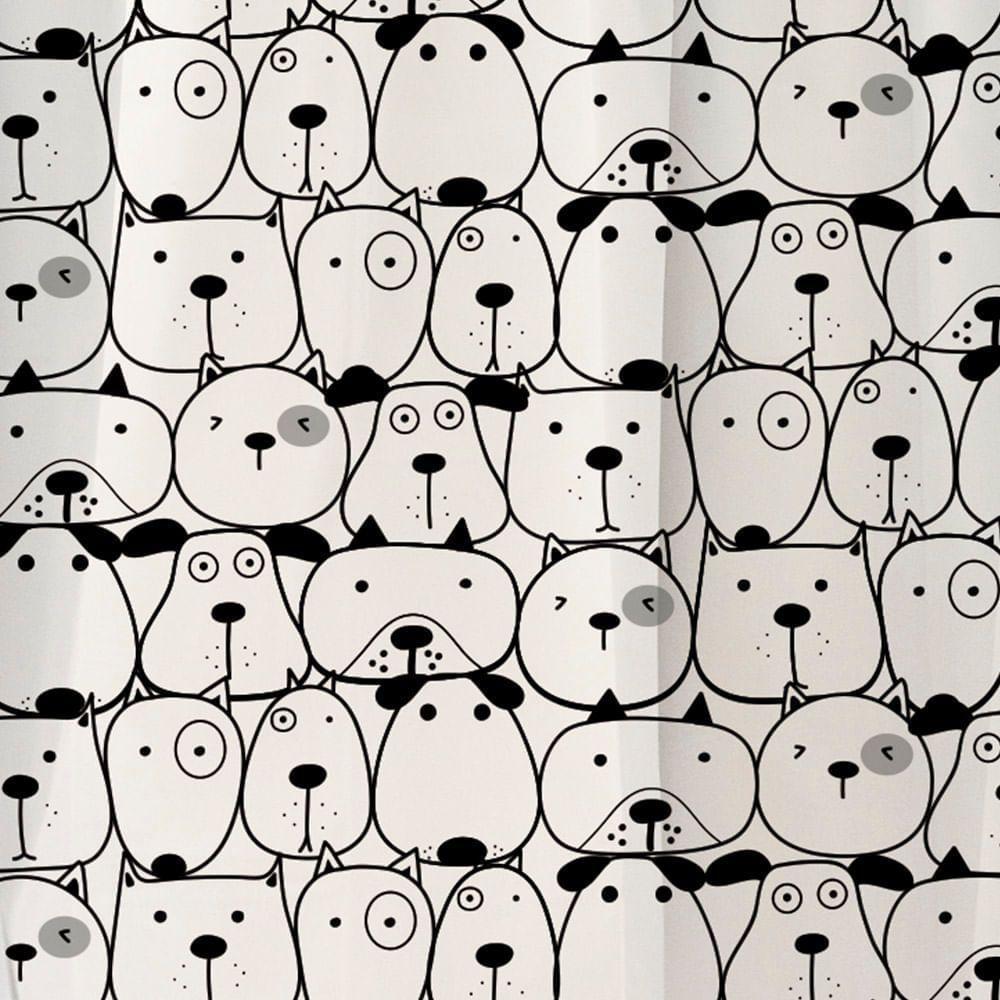 Coina Box Pvc Cachorros 198x180cm - Uzoo Cortina Box Pvc 1.98x1.80m Dog Preto-branco 818904 - 2
