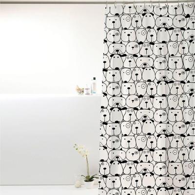 Coina Box Pvc Cachorros 198x180cm - Uzoo Cortina Box Pvc 1.98x1.80m Dog Preto-branco 818904