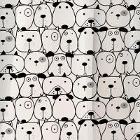 Coina Box Pvc Cachorros 198x180cm - Uzoo Cortina Box Pvc 1.98x1.80m Dog Preto-branco 818904 - 2