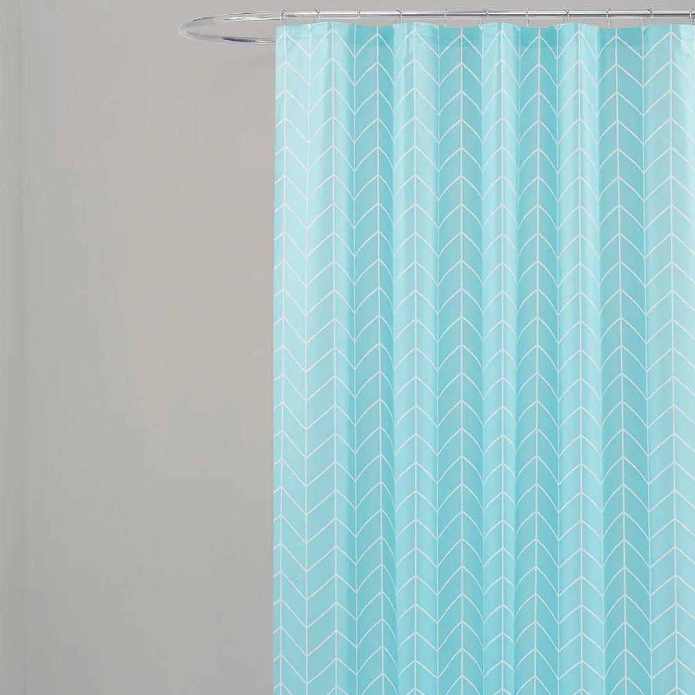 Coina Box Peva Geometrico Azul 180x160cm - Uzoo Cortina Box Peva 1.80x1.60m Geometrico Azul 818002 - 1