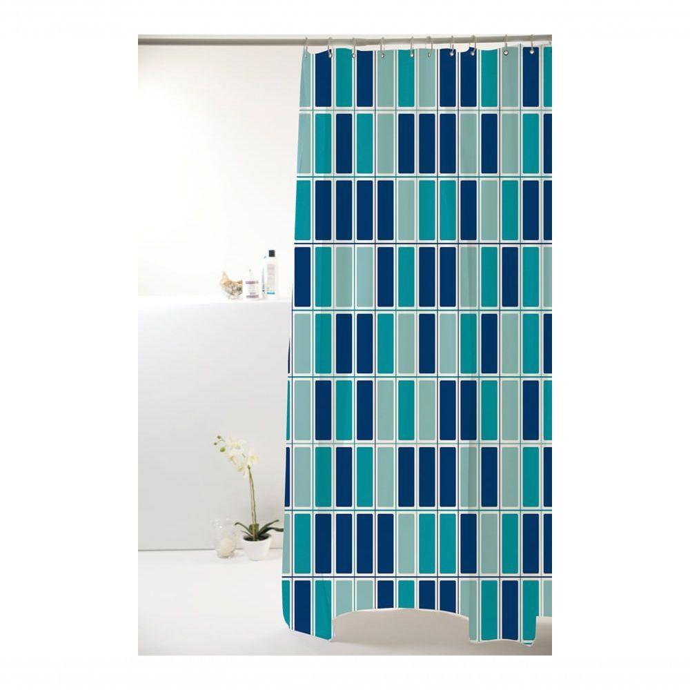 Coina Box Peva Pastilha Azul 180x160cm - Uzoo Cortina Box Peva 1.80x1.60m Pastilhado Azul 818916 - 1