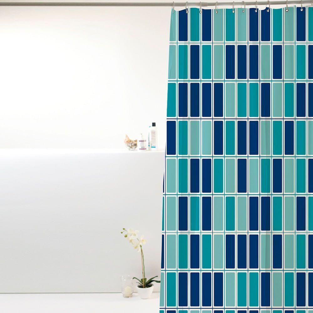 Coina Box Peva Pastilha Azul 180x160cm - Uzoo Cortina Box Peva 1.80x1.60m Pastilhado Azul 818916 - 2