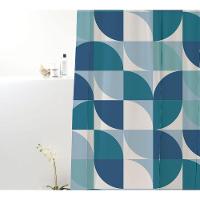 Coina Box Poliéster Ondas 198x180cm - Uzoo Cortina Box Poliester 1.98x1.80m Ondas Azul 828902 - 1