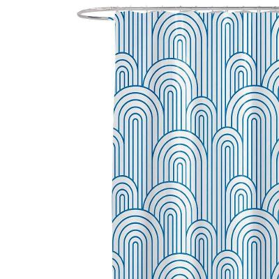 Coina Box Poliéster Ondas Azuis 198x180cm - Uzoo Cortina Box Poliester 1.98x1.80m Ondas Azuis Fun 829975