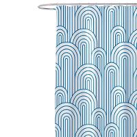 Coina Box Poliéster Ondas Azuis 198x180cm - Uzoo Cortina Box Poliester 1.98x1.80m Ondas Azuis Fun 829975 - 1