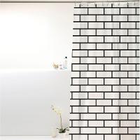 Coina Box Poliéster Tijolo Preto E Branco 198x180cm - Uzoo Cortina Box Poliester 1.98x1.80m Tijolo Preto-branco 828905 - 2