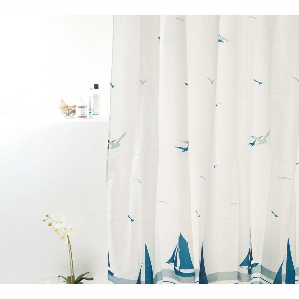 Coina Box Poliéster Barco Azul 198x180cm - Uzoo Cortina Box Poliester 1.98x1.80m Barco Azul 821779cy - 1