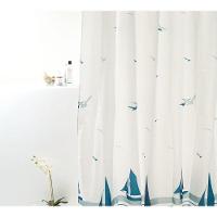 Coina Box Poliéster Barco Azul 198x180cm - Uzoo Cortina Box Poliester 1.98x1.80m Barco Azul 821779cy - 1