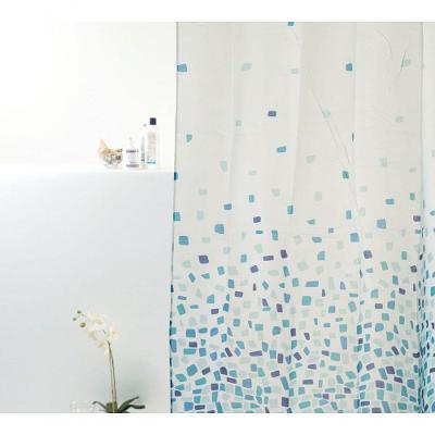 Coina Box Poliéster Pastilhas Azul 198x180cm - Uzoo Cortina Box Poliester 1.98x1.80m Pastilha Azul 821797c