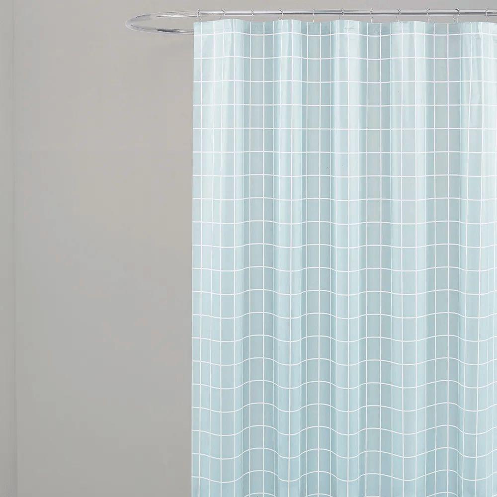 Coina Box Peva Quadriculado Cinza 180x160cm - Uzoo Cortina Box Peva 1.80x1.60m Quadriculado Cinza 818004 - 1