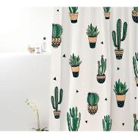 Coina Box Poliéster Cactos Verde 198x180cm - Uzoo Cortina Box Poliester 1.98x1.80m Cactos Verde 828909 - 1