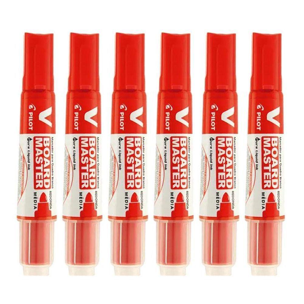 Pincel Para Quadro Branco Recarregável Board Master Vermelho 6 Unidades - Pilot - 1