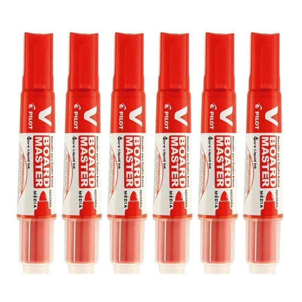 Pincel Para Quadro Branco Recarregável Board Master Vermelho 6 Unidades - Pilot - 1