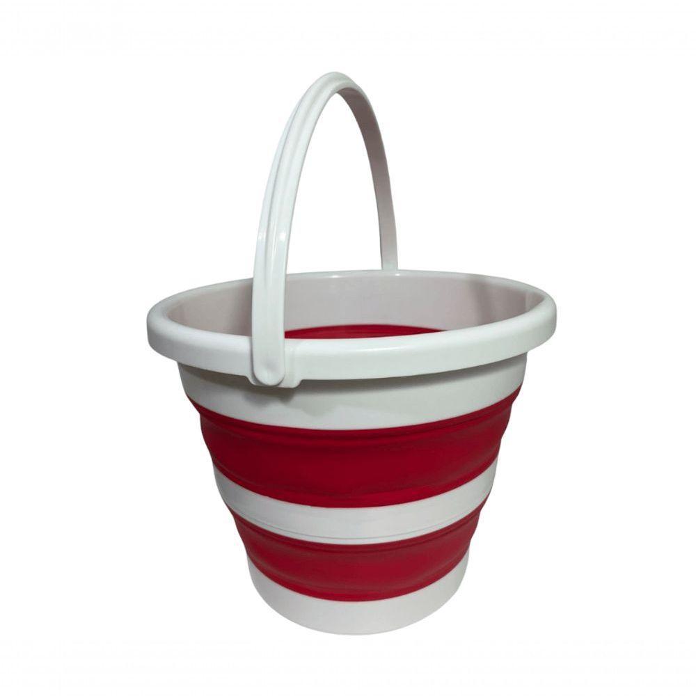 Balde Resistênte E Dobrável Retrátil Silicone 10 Lt Nobre Rosa - 1