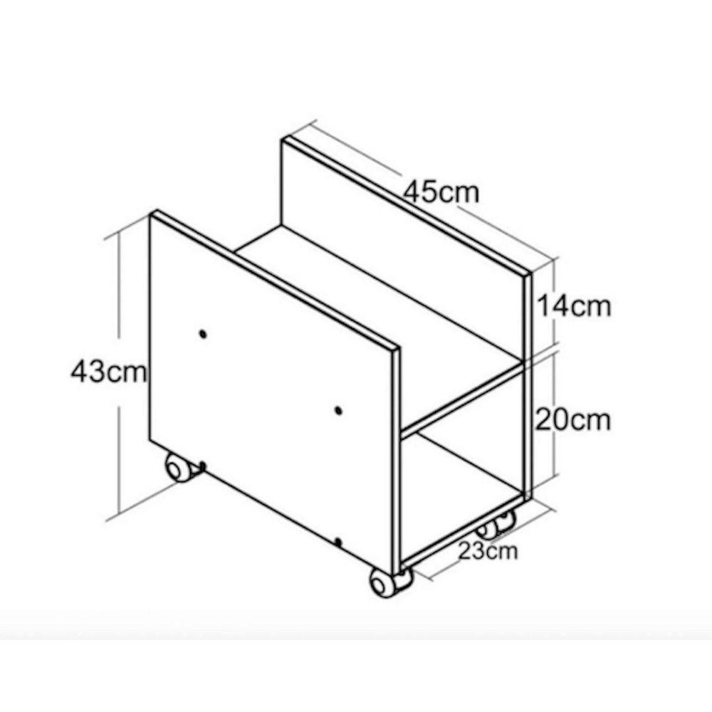 Suporte De Cpu Com Rodizio Madeirado Em Mdf - 2