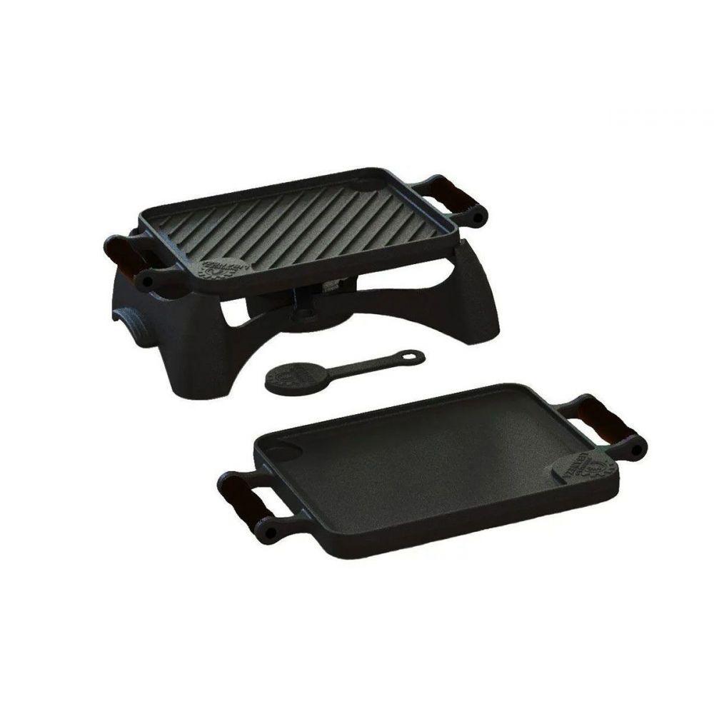 Rechaud Bifeteira Dupla Face Ferro Alça Silicone Preta - 1