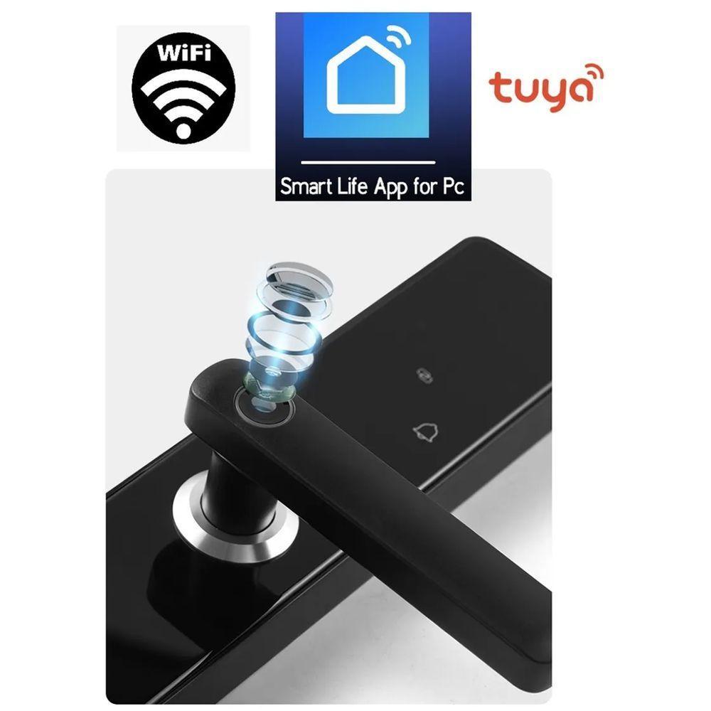 Fechadura Eletronica Digital App Biometria Wifi Cartao Chave Segurança Residencial Smartphone Celular Aviso Sonoro - 3