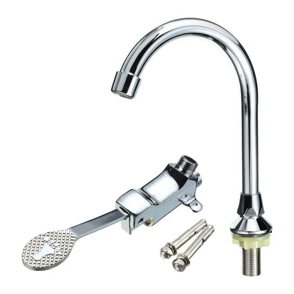 Torneira Valvula Pedal Acionamento Pes Sem Maos Pia - 1