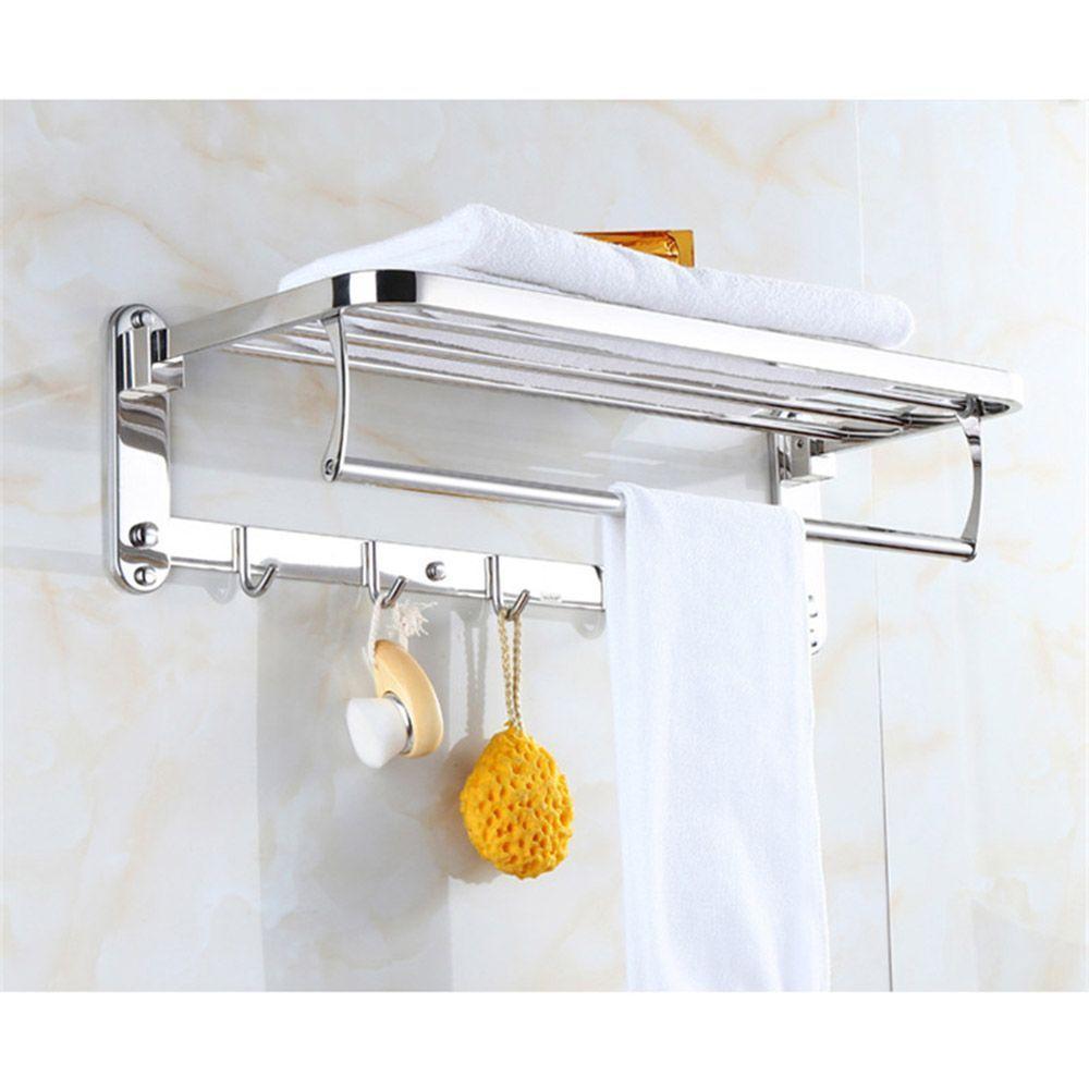 Toalheiro Varal Roupa Prateleira Inox Suporte - 5