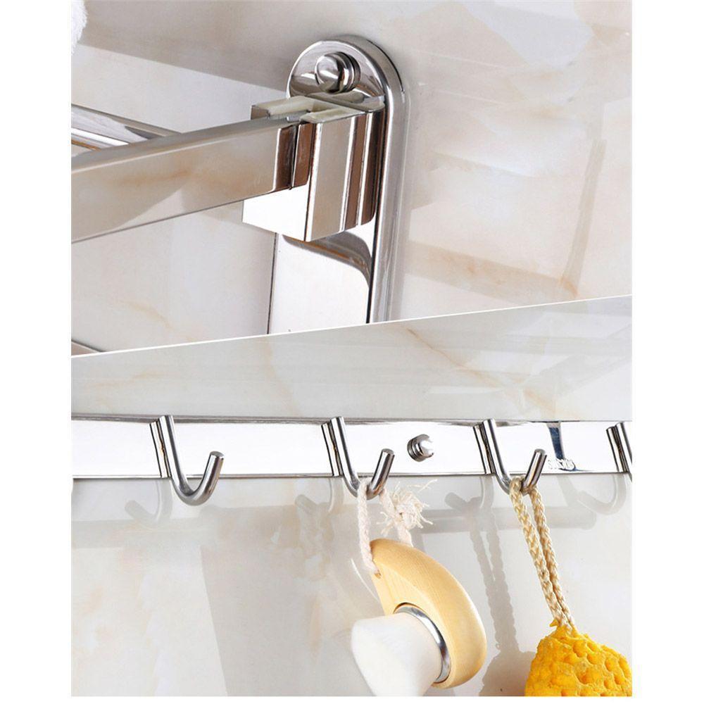 Toalheiro Varal Roupa Prateleira Inox Suporte - 8