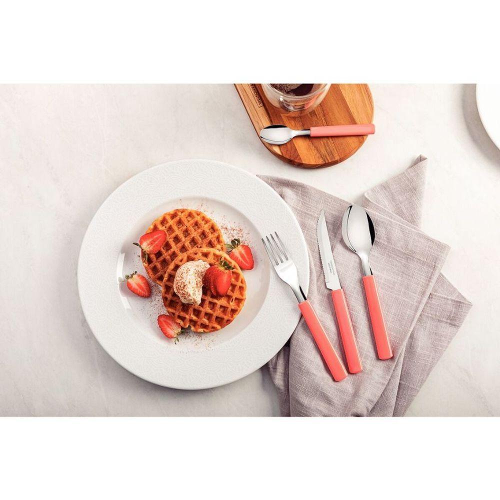 Faqueiro 16 Peças Tramontina Gamboa Aço Inox Cabo Salmão E Garrafa 1,2 Litros - 2