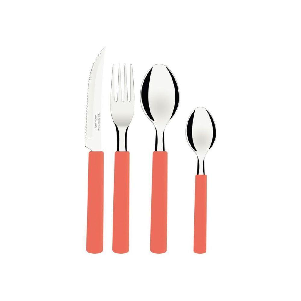 Faqueiro 16 Peças Tramontina Gamboa Aço Inox Cabo Salmão E Garrafa 1,2 Litros - 3