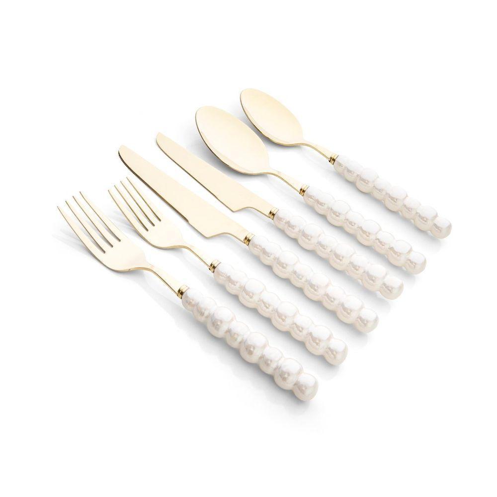 Conjunto De Talheres Copa E Cia 36 Peças Garbo Dots Champagne - 1