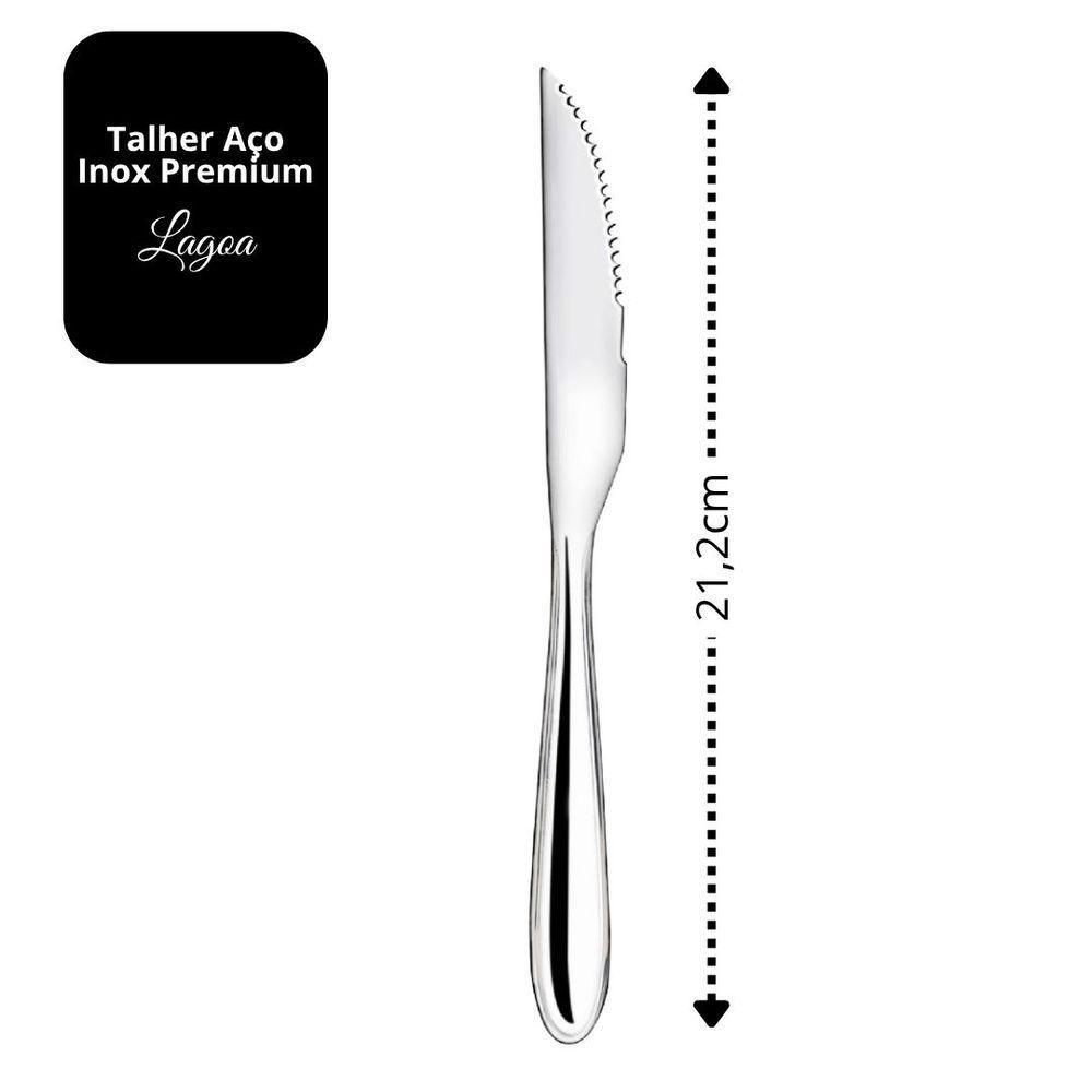 Jogo 6 Facas De Churrasco Aço Inox Premium Design Lagoa Classic - Tuut - 3