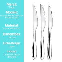 Jogo 6 Facas De Churrasco Aço Inox Premium Design Lagoa Classic - Tuut - 6
