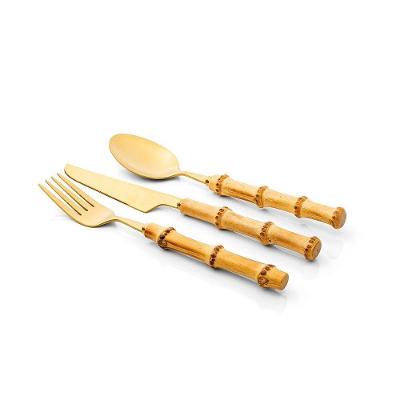 Conjunto De Talheres Copa E Cia 12 Peças Garbo Bamboo Gold