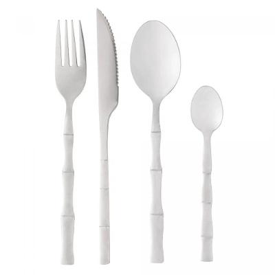 Faqueiro 16 Peças Bambu Elegant Aço Inox com Cabos Decorativos Prata Lyor