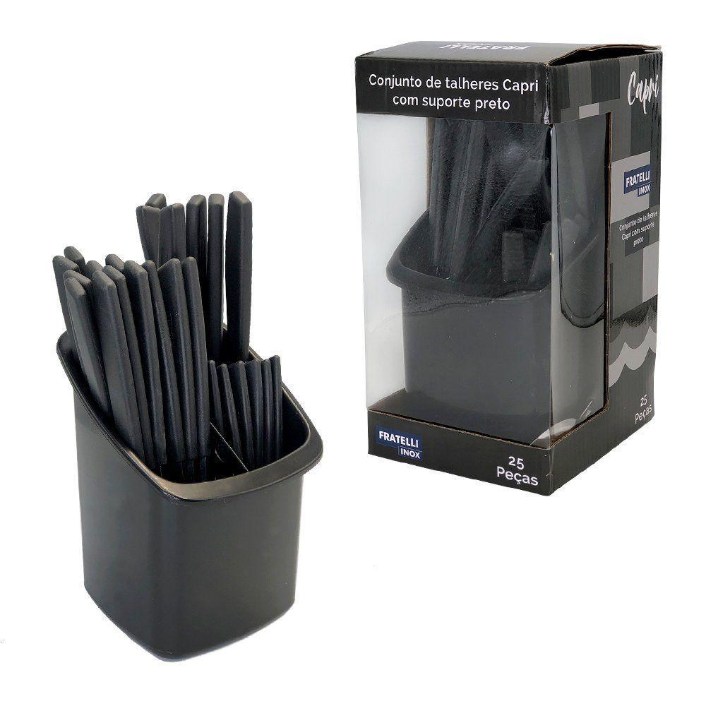 Conjunto Talheres Capri 25 Peças - Preto - 1