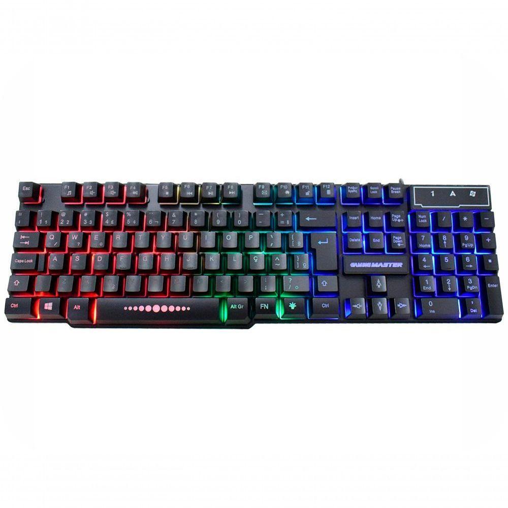 Teclado Gamer Km-5228 Rgb Rainbow Anti-ghost,teclas Iluminad - 1