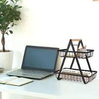 Fruteira Cesto Duplo Aramado Organizador Fruta Legume Bancada Mesa Cozinha Multiuso Armario Escritorio Estante Moderno - 3