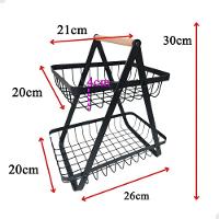 Fruteira Cesto Duplo Aramado Organizador Fruta Legume Bancada Mesa Cozinha Multiuso Armario Escritorio Estante Moderno - 8