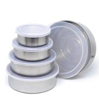 Jogo 5 Potes Inox Com Tampa Vasilha Marmita Conjunto Armazenamento Refeiçao Alimento Organizaçao Empilhavel Resistente - 9